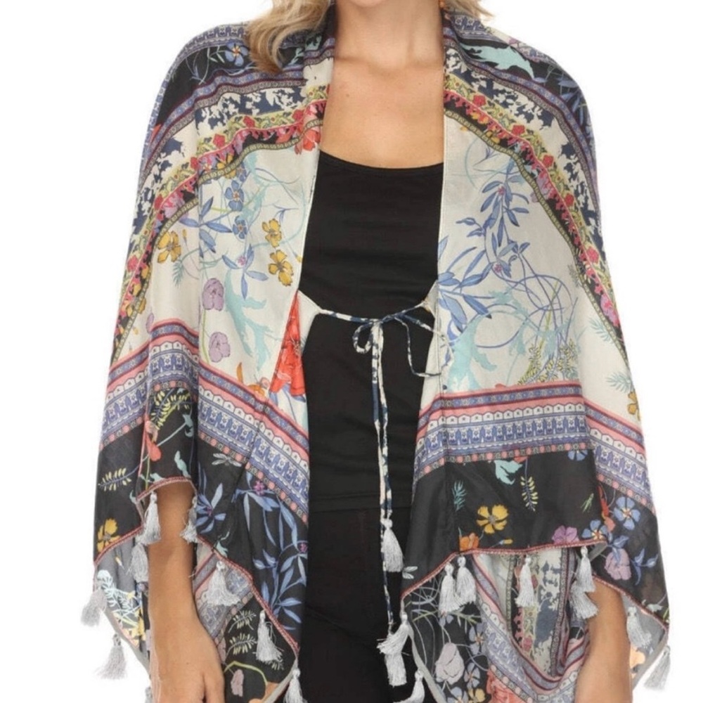 Johnny Was Boho Shrug Coverlet EUC
